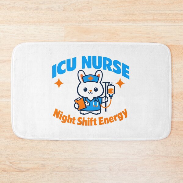 Item preview, ICU Nurse Night Shift Energy – Cute Rabbit Intensive Care Nurse Design designed and sold by ClinicalHubs.