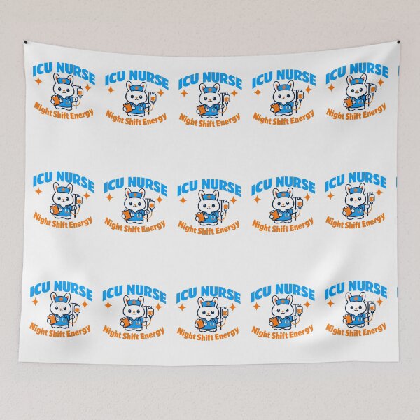 Item preview, ICU Nurse Night Shift Energy – Cute Rabbit Intensive Care Nurse Design designed and sold by ClinicalHubs.