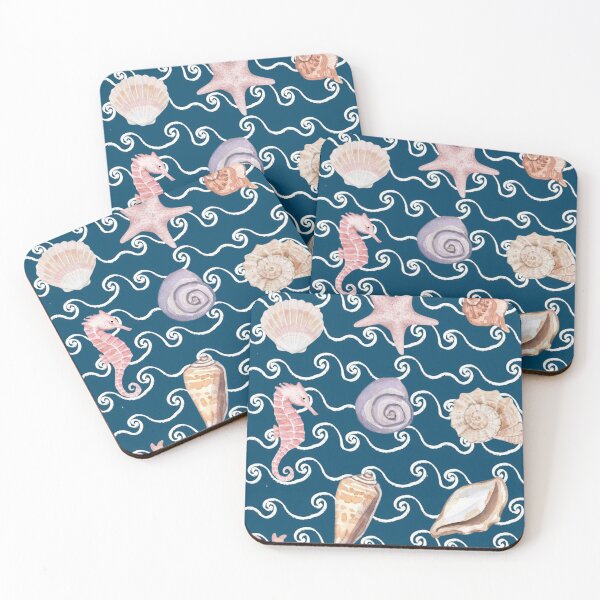Item preview, Watercolour Nautical Sea Shells and Ocean Waves designed and sold by Studio Elven.