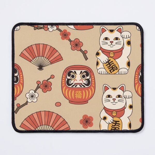 Item preview, Lucky Cat & Daruma Pattern – Cute Japanese Symbols designed and sold by itsTinaColman.