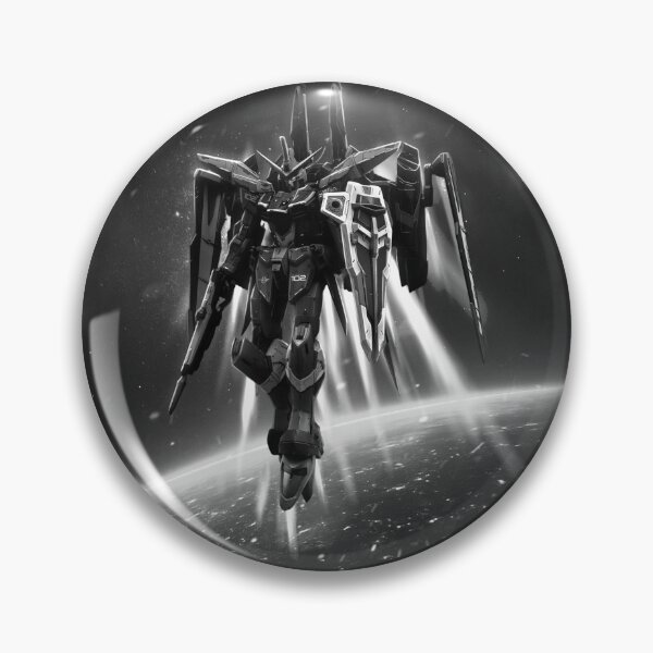 Item preview, black white justice Gundam space colony digital art  designed and sold by sabartgunpla.
