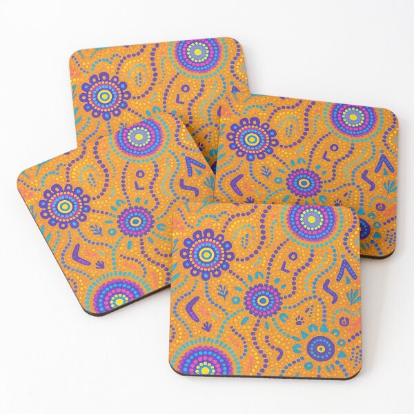 Item preview, Aboriginal Dot Painting Waterway Orange designed and sold by AboriginalartVI.