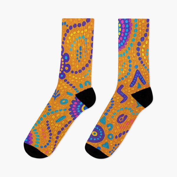 Item preview, Aboriginal Dot Painting Waterway Orange designed and sold by AboriginalartVI.