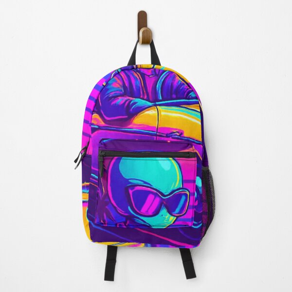 Item preview, Neon Alien Joyride – Synthwave Speedster designed and sold by LuxuryApparels.