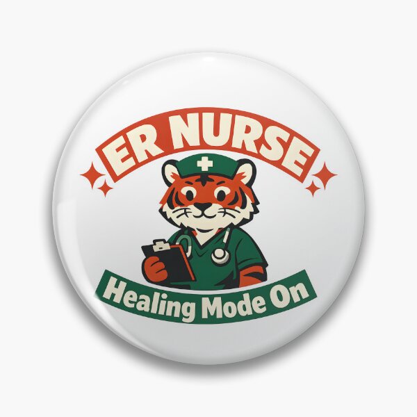 Item preview, ER Nurse Healing Mode On – Cute Tiger Emergency Room Nurse Design designed and sold by ClinicalHubs.