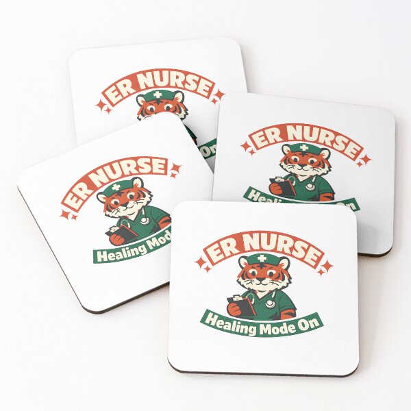 Item preview, ER Nurse Healing Mode On – Cute Tiger Emergency Room Nurse Design designed and sold by ClinicalHubs.