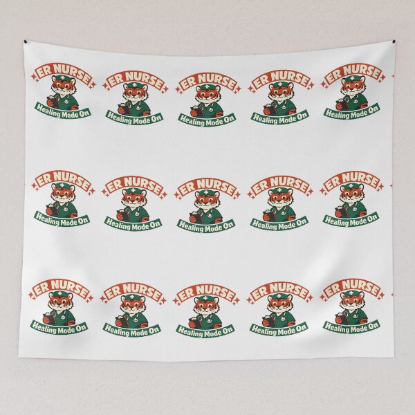 Item preview, ER Nurse Healing Mode On – Cute Tiger Emergency Room Nurse Design designed and sold by ClinicalHubs.