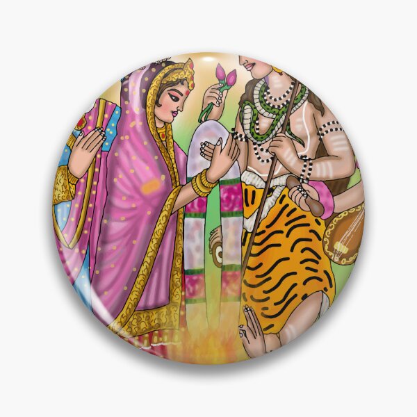 Item preview, Lord Shiva Parvati Divine Couple Design – Sacred Hindu Art Illustration designed and sold by Harshit_Digital_Arts.