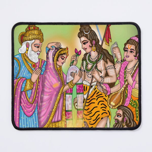 Item preview, Lord Shiva Parvati Divine Couple Design – Sacred Hindu Art Illustration designed and sold by Harshit_Digital_Arts.