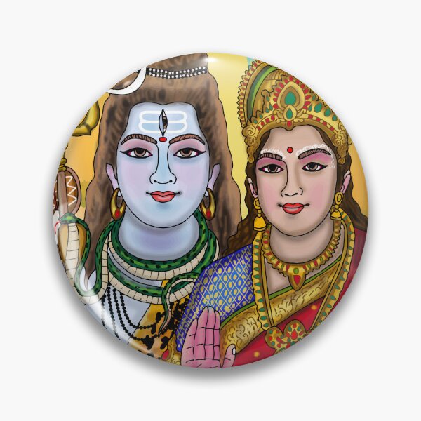Item preview, Shiv Shakti Spiritual Artwork – Lord Shiva and Parvati Sacred Design designed and sold by Harshit_Digital_Arts.