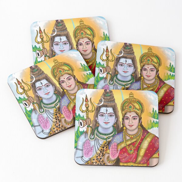 Item preview, Shiv Shakti Spiritual Artwork – Lord Shiva and Parvati Sacred Design designed and sold by Harshit_Digital_Arts.