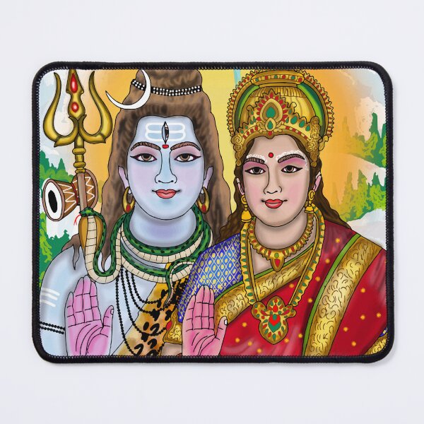 Item preview, Shiv Shakti Spiritual Artwork – Lord Shiva and Parvati Sacred Design designed and sold by Harshit_Digital_Arts.