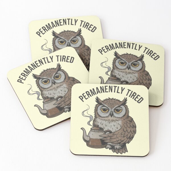 Item preview, Permanently Tired Owl Sticker | Funny Exhausted Meme Animal Shirt designed and sold by ZyxDes.