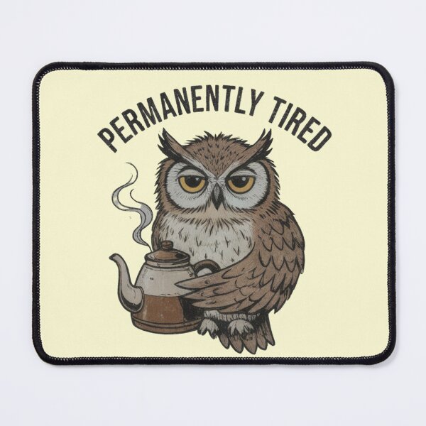Item preview, Permanently Tired Owl Sticker | Funny Exhausted Meme Animal Shirt designed and sold by ZyxDes.