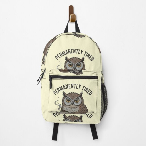 Item preview, Permanently Tired Owl Sticker | Funny Exhausted Meme Animal Shirt designed and sold by ZyxDes.