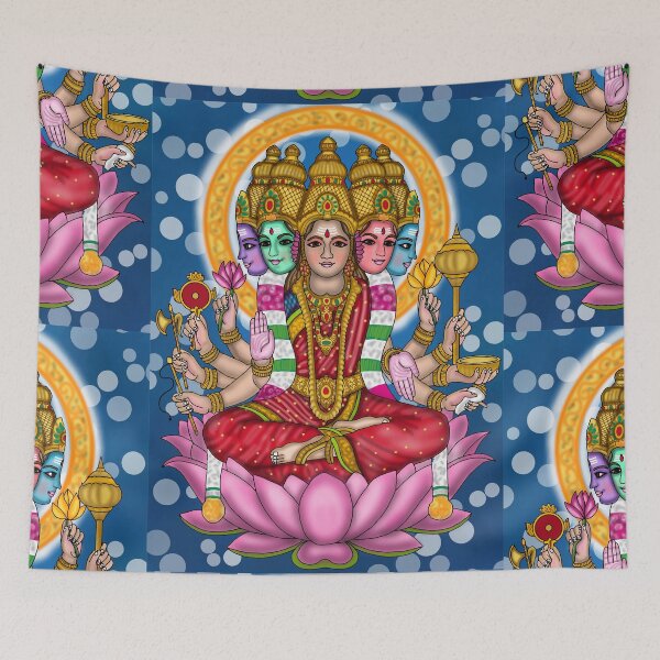 Item preview, Gayatri Mata Divine Illustration – Hindu Goddess Spiritual Artwork designed and sold by Harshit_Digital_Arts.