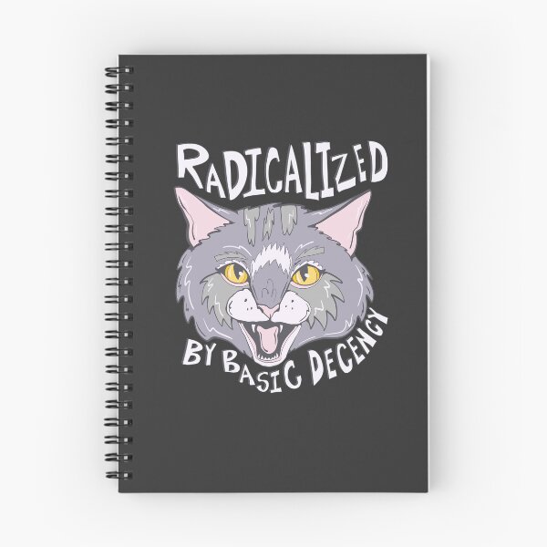 Item preview, Grey Cat Basic Decency- Proud Radical Left Cat - proud progressive liberal cat  designed and sold by crestfallenmermaid.