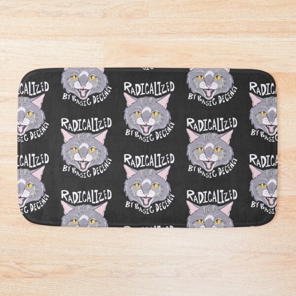 Item preview, Grey Cat Basic Decency- Proud Radical Left Cat - proud progressive liberal cat  designed and sold by crestfallenmermaid.