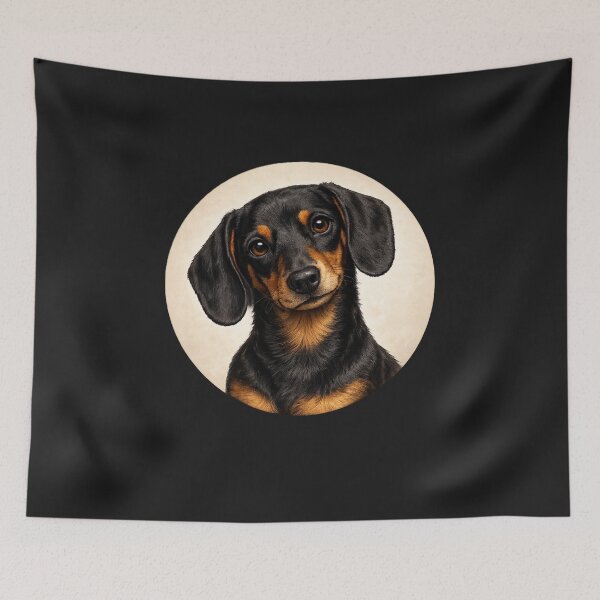 Item preview, Dachshund – Spirited Little Icon Portrait designed and sold by TheJoyfulPen.