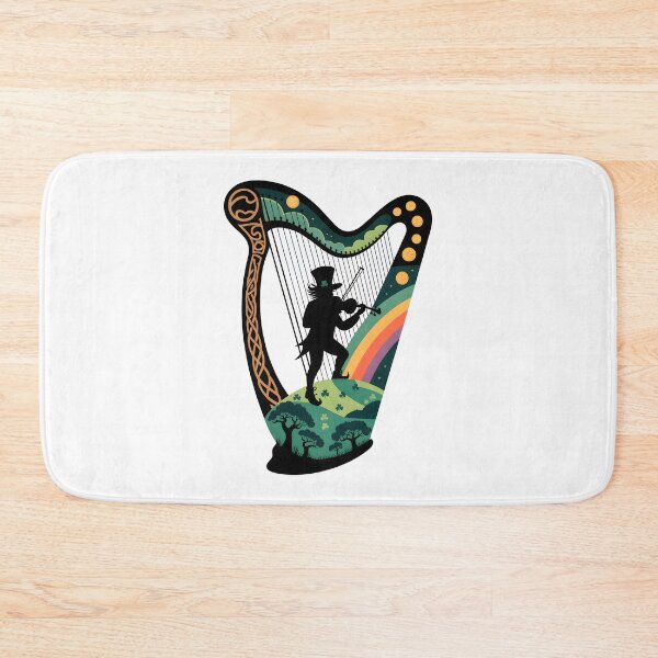 Item preview, Celtic Leprechaun Fiddle Silhouette Irish Folklore Art designed and sold by designscreators.