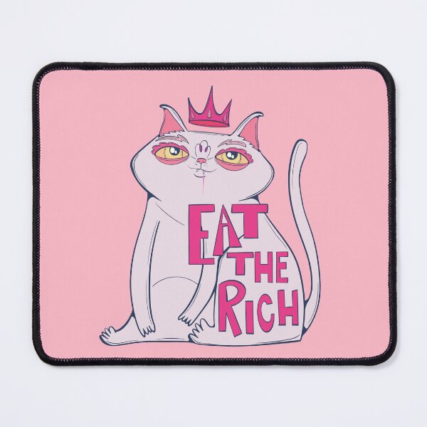 Item preview, pink eat the rich cat - no kings protest art- cats eat the rich designed and sold by crestfallenmermaid.