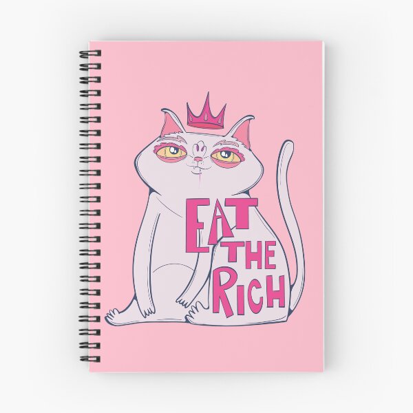 Item preview, pink eat the rich cat - no kings protest art- cats eat the rich designed and sold by crestfallenmermaid.