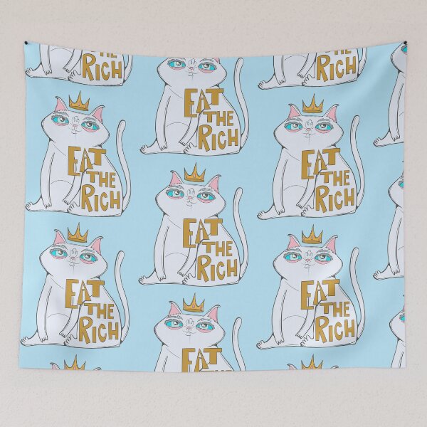 Item preview, chonky eat the rich cat - no kings protest art- cats eat the rich designed and sold by crestfallenmermaid.