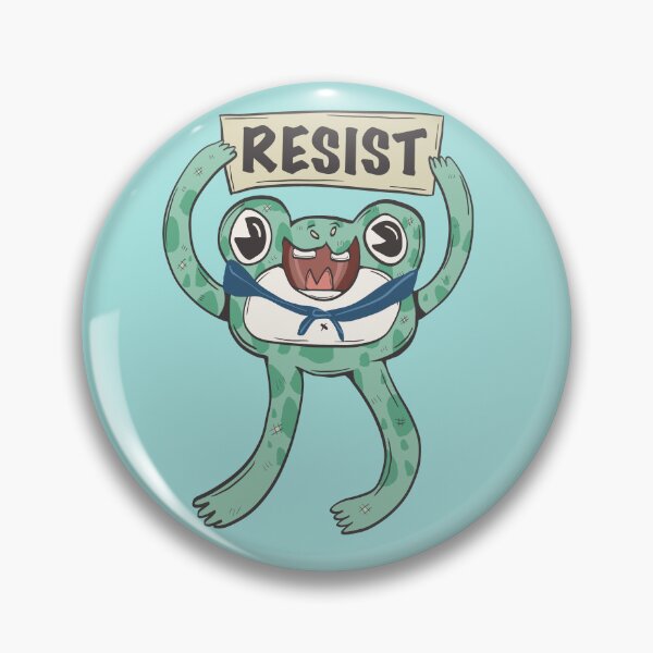 Item preview, new Resist Protest Frog - Portland Protest Frog with Sign designed and sold by crestfallenmermaid.