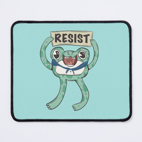 Item preview, new Resist Protest Frog - Portland Protest Frog with Sign designed and sold by crestfallenmermaid.