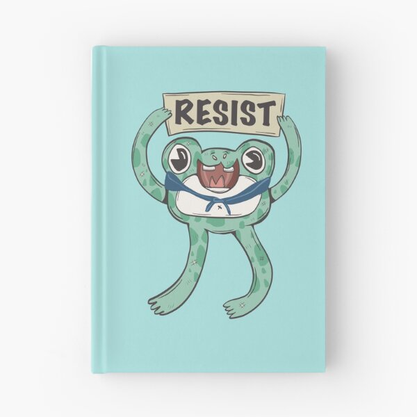Item preview, new Resist Protest Frog - Portland Protest Frog with Sign designed and sold by crestfallenmermaid.
