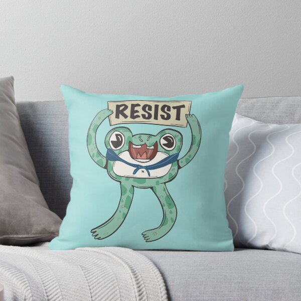 Item preview, new Resist Protest Frog - Portland Protest Frog with Sign designed and sold by crestfallenmermaid.