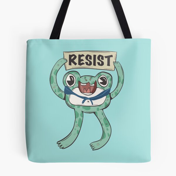 Item preview, new Resist Protest Frog - Portland Protest Frog with Sign designed and sold by crestfallenmermaid.