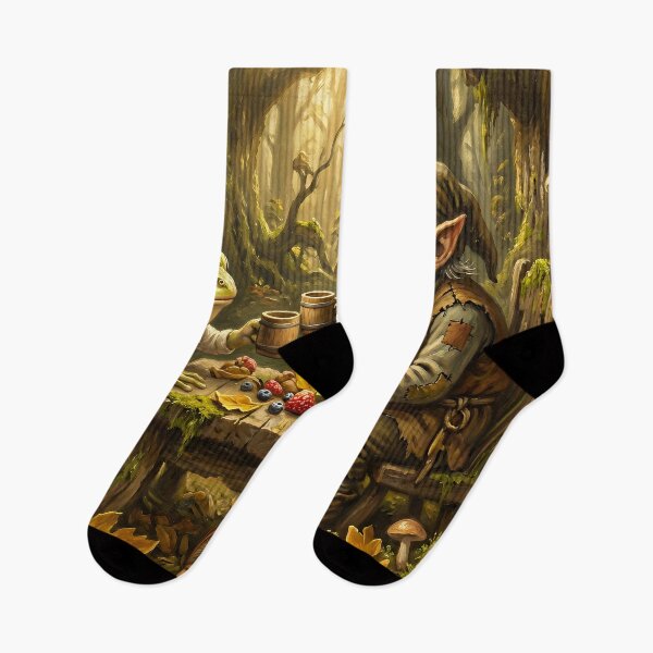 Item preview, Cozy Forest Goblin & Frog Fantasy Illustration – Cottagecore Whimsical Art designed and sold by cr6zym1nd.