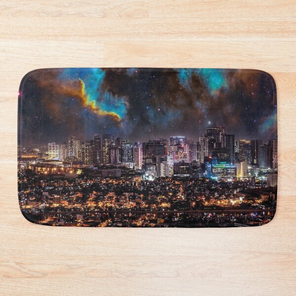 Item preview, Makati City Skyline under a galactic starry sky Panorama designed and sold by Mauswohn.