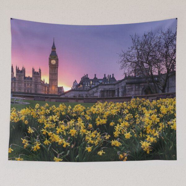 Item preview, Westminster in spring with blooming yellow daffodils designed and sold by Mauswohn.