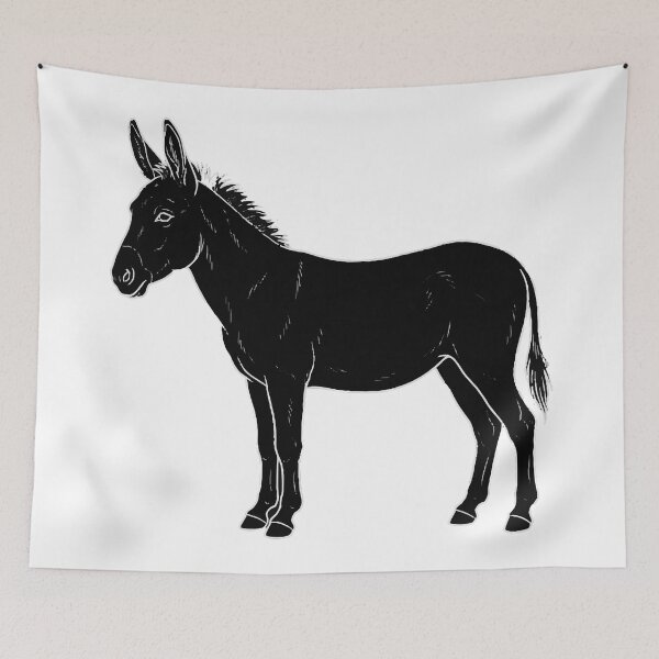 Item preview, Donkey Silhouette – Minimalist Farm Animal Art designed and sold by furrydrool.