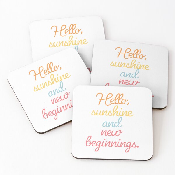 Item preview, Hello Sunshine and New Beginnings – Colorful Inspirational Quote Design designed and sold by BobaBunny76.