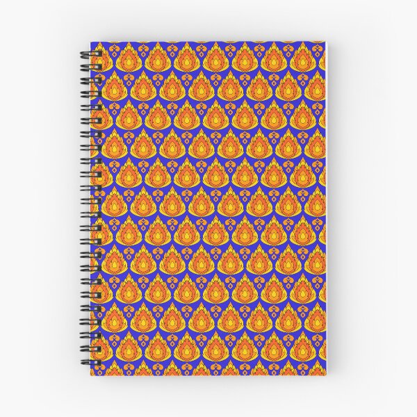 Item preview, Vibrant Orange and Gold Thai Kanok Pattern Seamless Background on Blue designed and sold by RS4you.