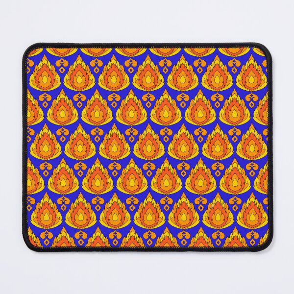 Item preview, Vibrant Orange and Gold Thai Kanok Pattern Seamless Background on Blue designed and sold by RS4you.