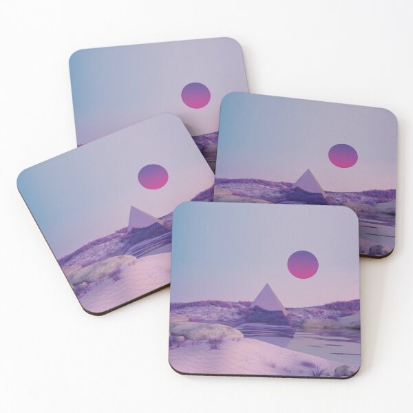 Item preview, vaporwave landscape with pyramid and flowing water designed and sold by Mauswohn.