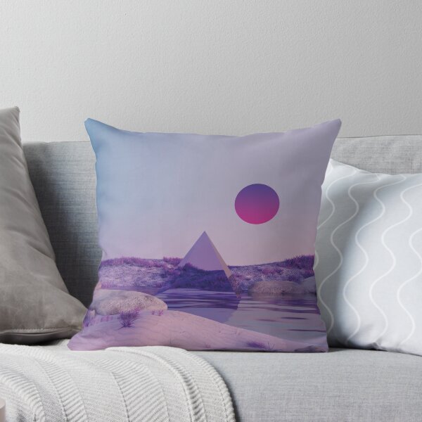Item preview, vaporwave landscape with pyramid and flowing water designed and sold by Mauswohn.