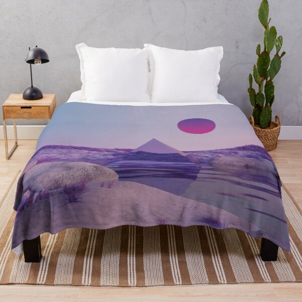 Item preview, vaporwave landscape with pyramid and flowing water designed and sold by Mauswohn.