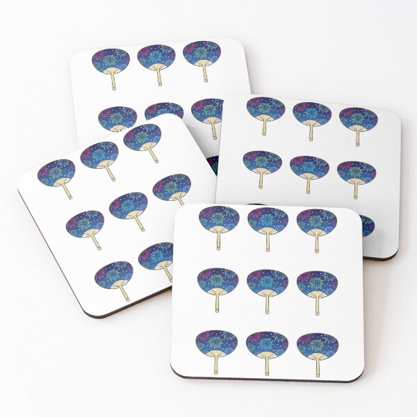 Item preview, Japanese Logo - Three Hand Fans / Uchiwa (fireworks version) designed and sold by Studio-MiMi.