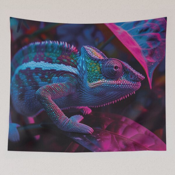 Item preview, Chameleon in a tropical jungle under mystical lighting designed and sold by Mauswohn.