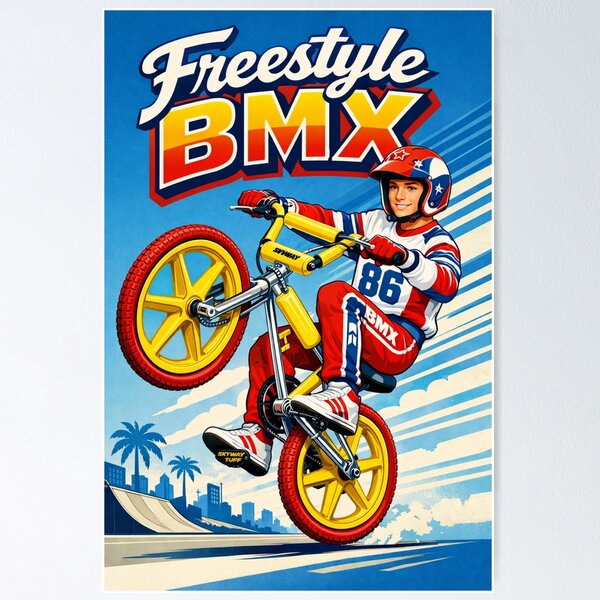 Freestyle BMX! Vintage Retro Design Poster