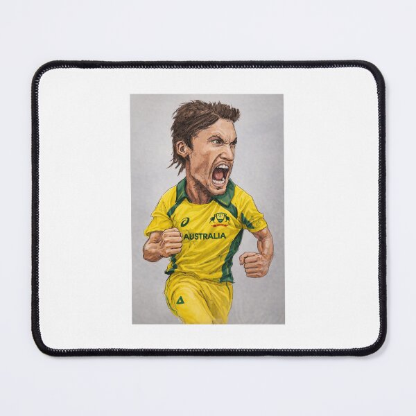 Item preview, Golden & Green Cricket Warrior – Intense Game Day Illustration designed and sold by Luke Foran Sports Art.