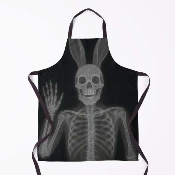 Item preview, Skeleton with rabbit ears waving X-ray image art designed and sold by Mauswohn.