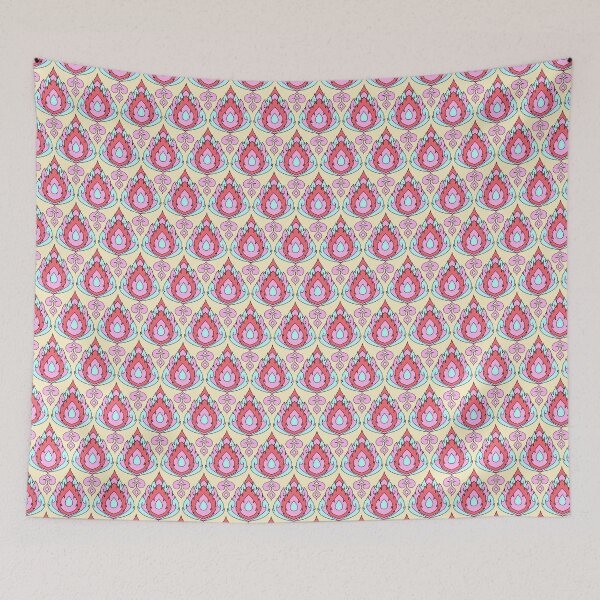 Item preview, Intricate Pink and Blue Thai Kanok Art Seamless Pattern Background designed and sold by RS4you.
