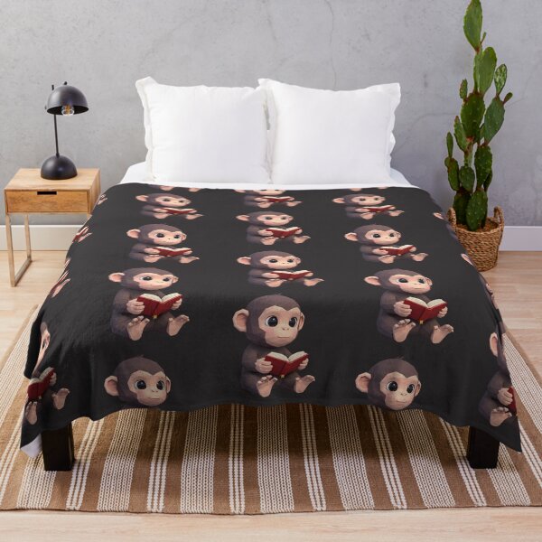 Item preview, Monkey Reading A Book Bookworm Funny Retro designed and sold by SunfullyYours.
