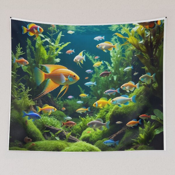 Item preview, Lush Tropical Aquarium Paradise designed and sold by PixelVibe782.